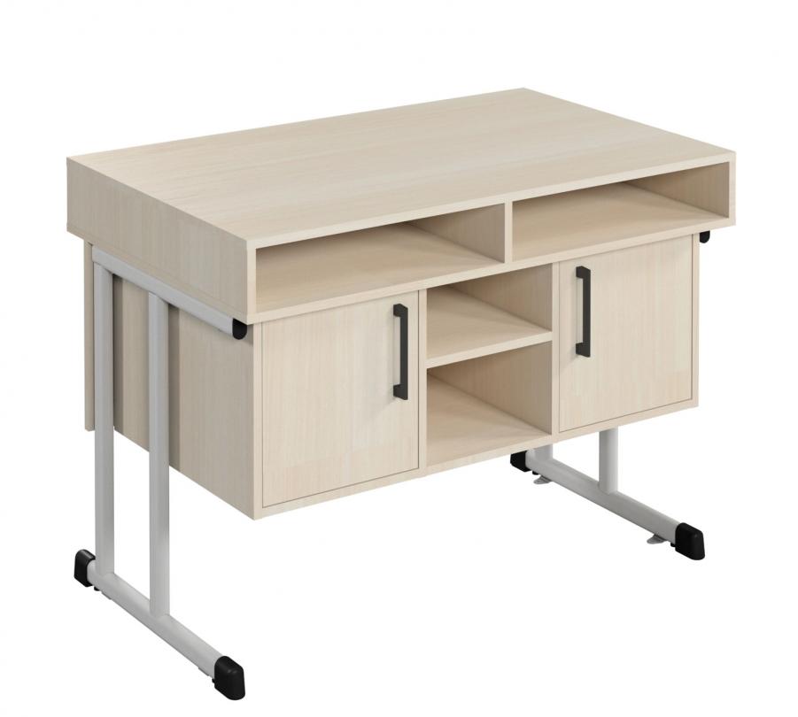 Стіл демонстр. для предмет.кабінет., 1200х750х900мм, з нішами, стільниця – з хім.стійким HPL, каркас-посилена вертикал.поскоовал.труба, АНШАР ГРУП (100303 HPL)